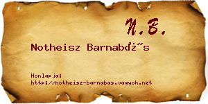 Notheisz Barnabás névjegykártya